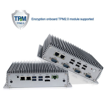 Rs485 I7 8565U كمبيوتر صناعي صغير بدون مروحة ، جهاز كمبيوتر صغير بدون مروحة مدمج I7