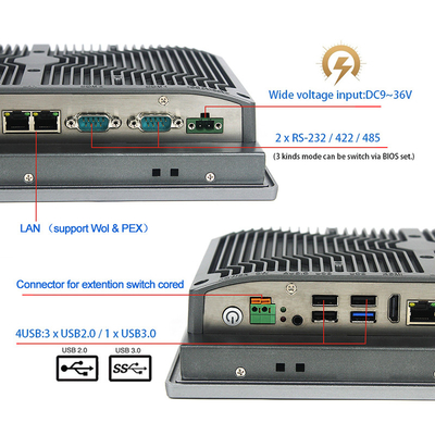 الكمبيوتر الصناعي المدمج الذي يعمل باللمس 10 بوصة IP65 الصف TPM2.0 8th Gen Core I5