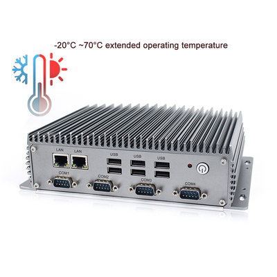 I3-8145U CPU Industrial Embedded Box PC ثنائي النواة 2.1 جيجا هرتز مع 4 X RS232