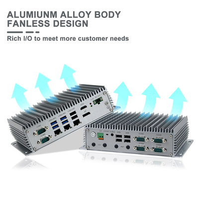 OEM Rugged Industrial Fanless Mini PC DC24V Wins10 / Linux 3 LAN