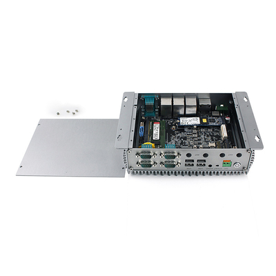 صندوق صغير بدون مروحة كمبيوتر Intel Celeron J6412 Mini PC 3 LAN 10 USB 6 COM