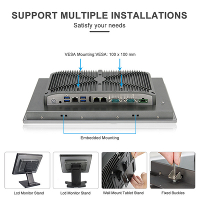 13.3 &quot;LCD Intel J6412 Industrial HMI لوحة شاشة تعمل باللمس مثبتة على الكمبيوتر مع 2 RS485
