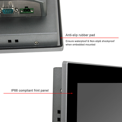 شاشة تعمل باللمس الصناعية مثبتة على الحائط PC J6412 3 * LAN مضمن AIO Front IP65