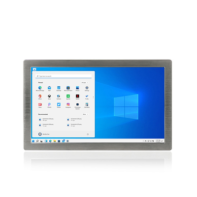 لوحة من الفولاذ المقاوم للصدأ تعمل باللمس بدون مروحة PC AISI304 / 316 Rs232 Hmi Lan Usb