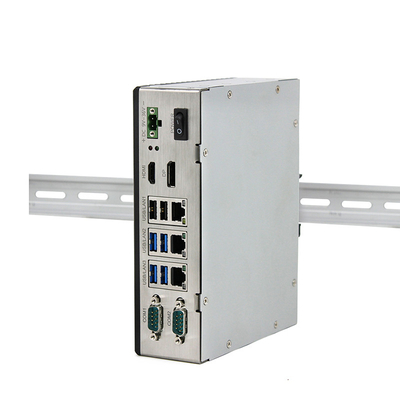 DIN Rail Industrial Fanless Mini PC Windows10 / 11 8gb مع 3 X LAN