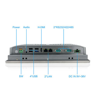 جهاز الكمبيوتر الصناعي المزود بلوحة من الفولاذ المقاوم للصدأ Hmi مع GPIO