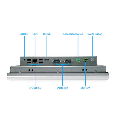 مثبت على الحائط 4 * USB Android Touch Panel PC 12 بوصة مقاس RoHS اعتماد