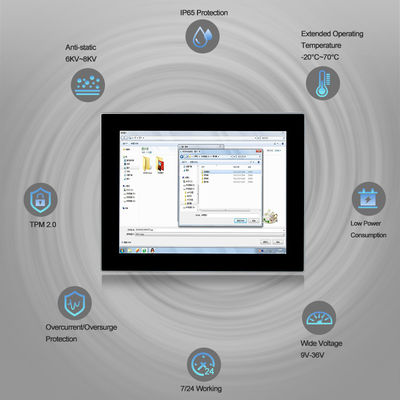 I3 I5 I7-8565U Ip65 Panel Pc ، شاشة تثبيت لوحة صناعية بالسعة HMI