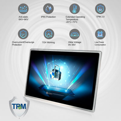 VESA 1.6 جيجاهرتز الصناعية التي تعمل باللمس الكمبيوتر 10 نقاط TPM2.0 بالسعة