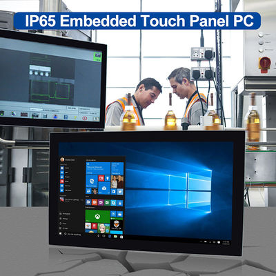 شاشة تعمل باللمس مدمجة مقاس 21.5 بوصة مزدوجة Lan Pc TPM 2.0 مثبتة على الحائط بدون مروحة