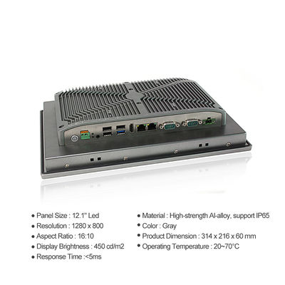 وعرة 12 &quot;Ip67 1280 * 800 لوحة جبل شاشة تعمل باللمس مراقب شاشة عريضة
