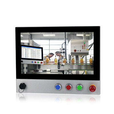 IP65 15.6 &quot;FHD LED Panel Mount Touch Screen Pc Emergency Stop