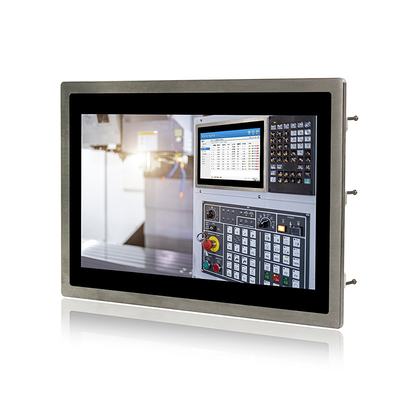 IP69K قابل للغسل شاشة تعمل باللمس الصناعية المدمجة 400cd / m2 VGA DVI