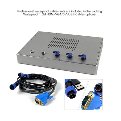 VGA DVI IP69K Lcd شاشة تعمل باللمس 450cd / m2 شاشة LCD الصناعية