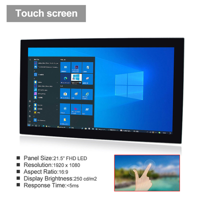 21.5 &quot;FHD Industrial Panel Pc Windows 10 Wall Mounting 1920 X 1080