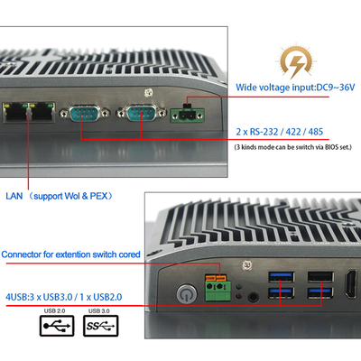لوحة تركيب Core I5 ​​Industrial HMI Panel PC Windows11 IP65 تعمل باللمس HMI الكمبيوتر