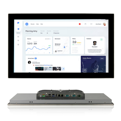 متين بدون مروحة 16/9 FHD HMI Touch Panel PC Core I3 Industrial Computer مع 2COM